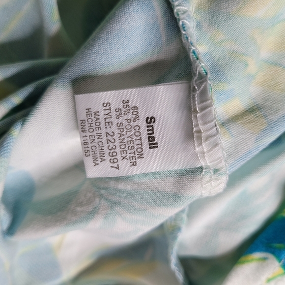 NWT Poof New York Green Tropical Print Tank Size S - Picture 5 of 5